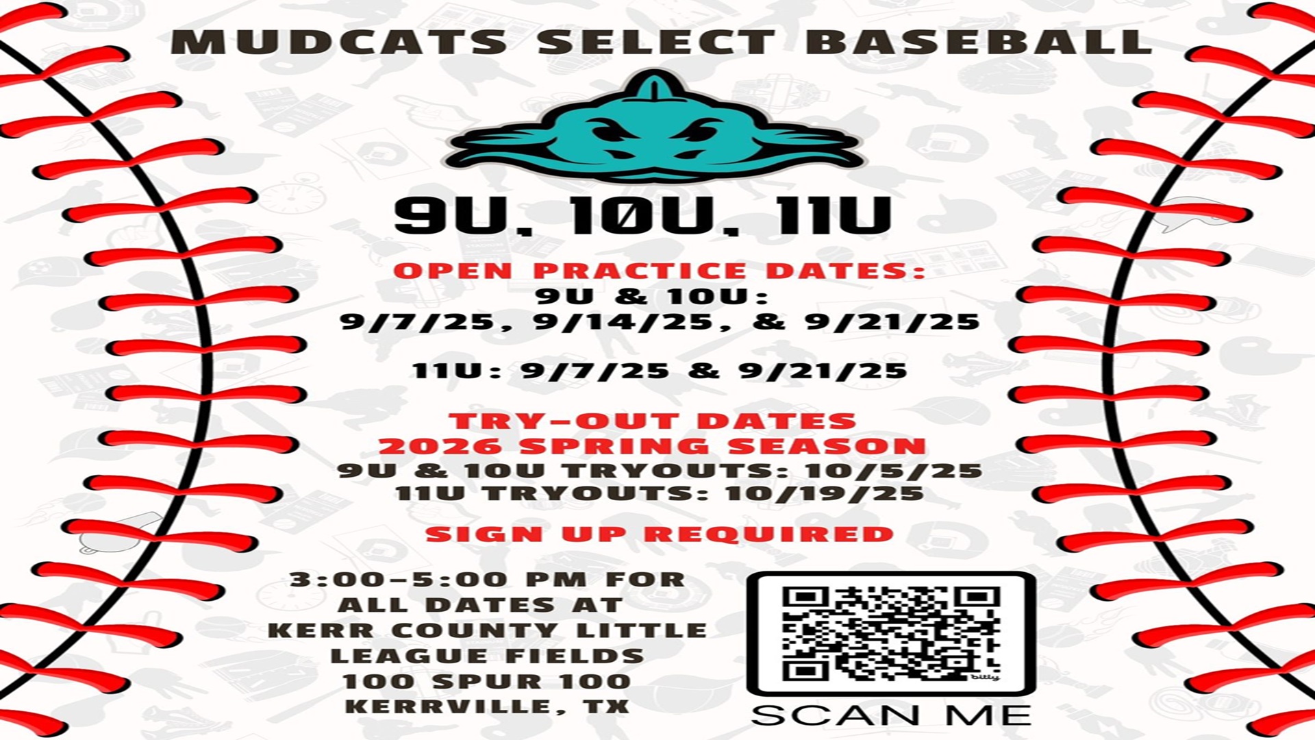 9U, 10U, & 11U Open Practice at Kerrville Little League Fields