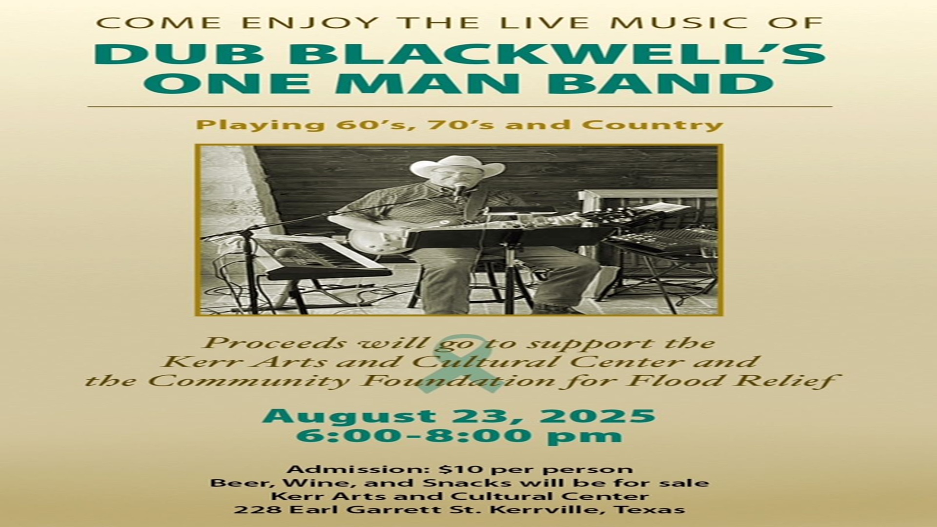 Dub Blackwell’s One Man Band at Kerr Arts & Cultural Center
