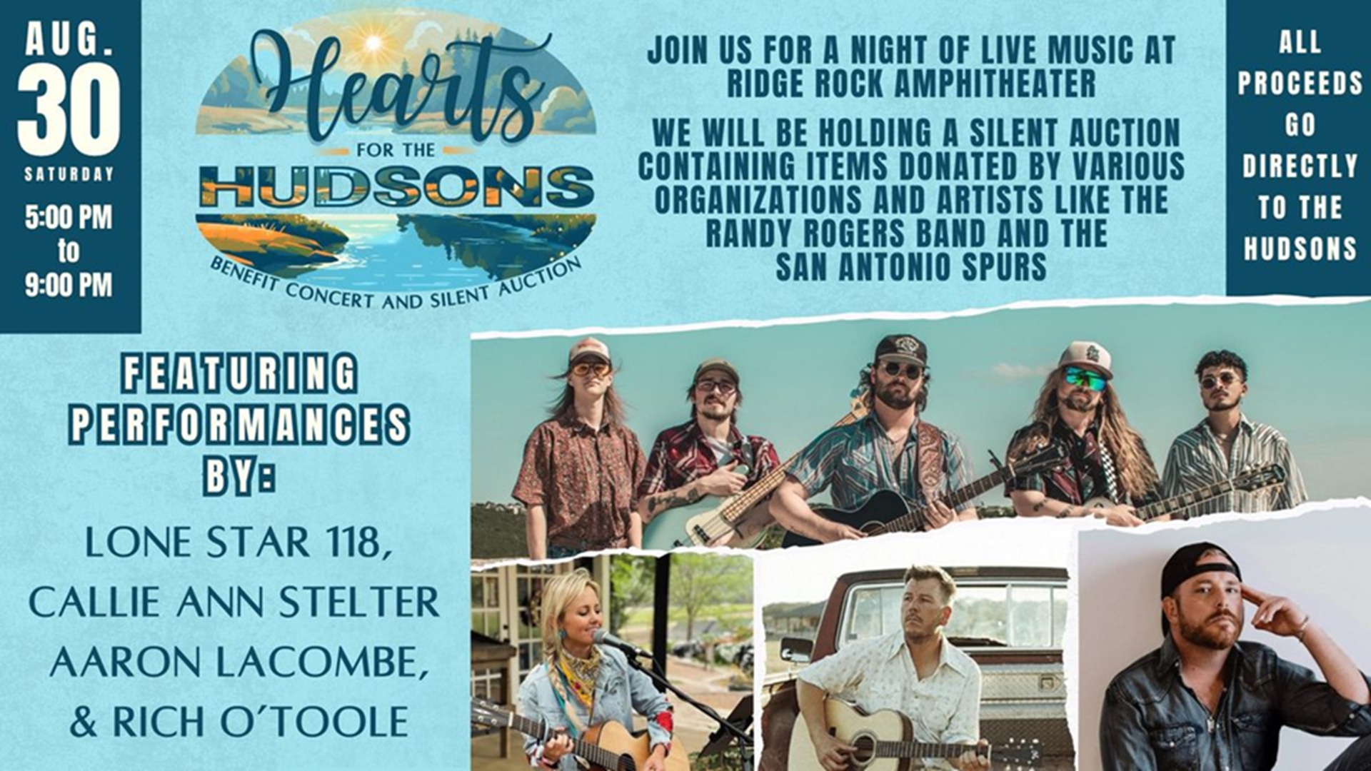 Hearts for the Hudsons: Benefit Concert and Silent Auction at Café at the Ridge