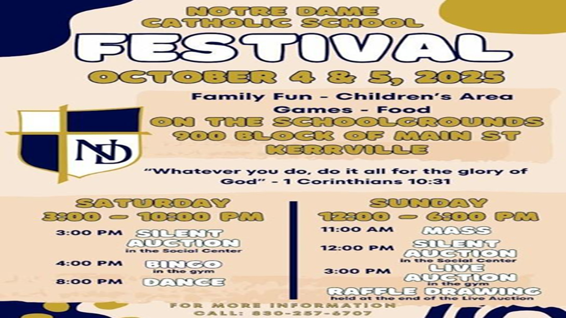 Notre Dame Catholic School Fall Festival