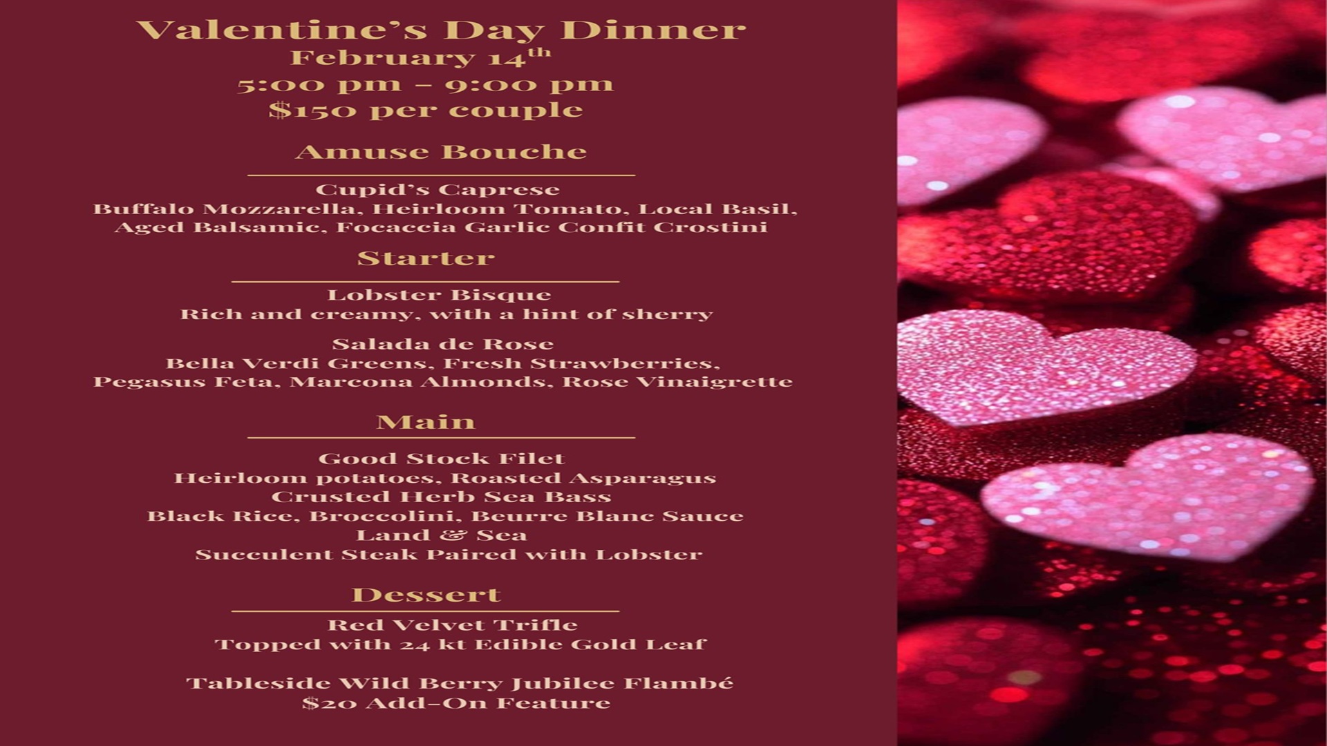 Valentine’s Day Dinner & Dancing at Comanche Trace Golf Course and Country Club
