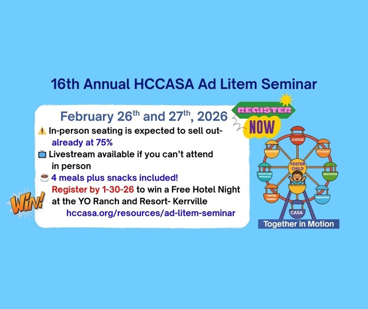 16th Annual HCCASA Ad Litem Seminar: Together in Motion at YO Ranch Hotel