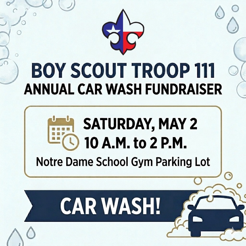 Annual Car Wash & Bake Sale Fundraiser at Notre Dame Catholic School