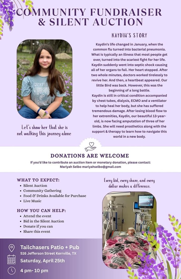 Community Fundraiser & Silent Auction for Kaydin at Tailchasers Patio + Pub
