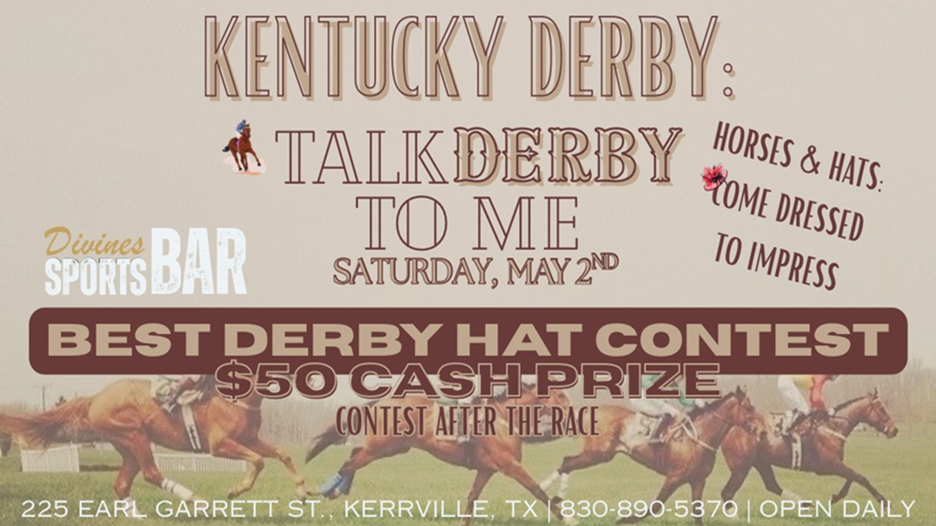 Kentucky Derby Watch Party and Contest at Divines Sports Bar
