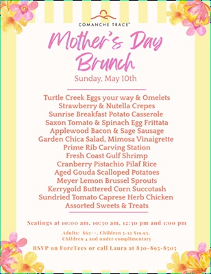 Mother’s Day Brunch at Comanche Trace at Comanche Trace Clubhouse