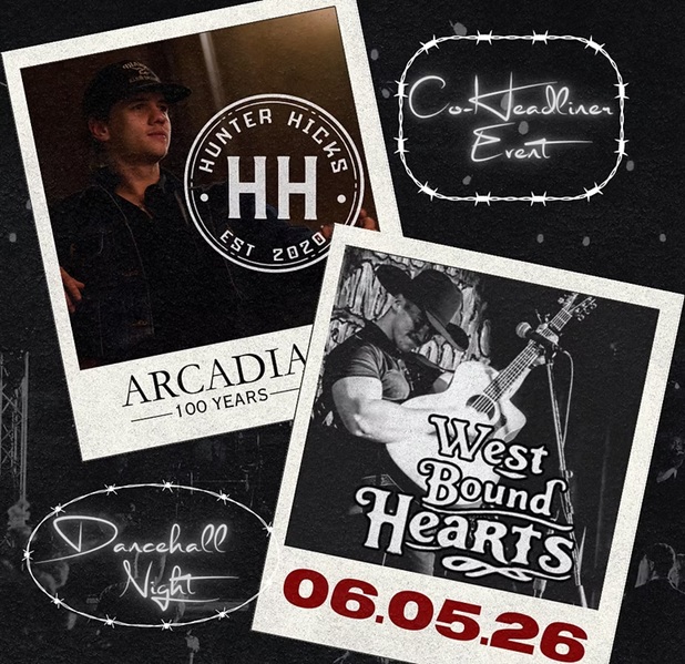 Hunter Hicks & The West Bound Hearts at The Arcadia Live