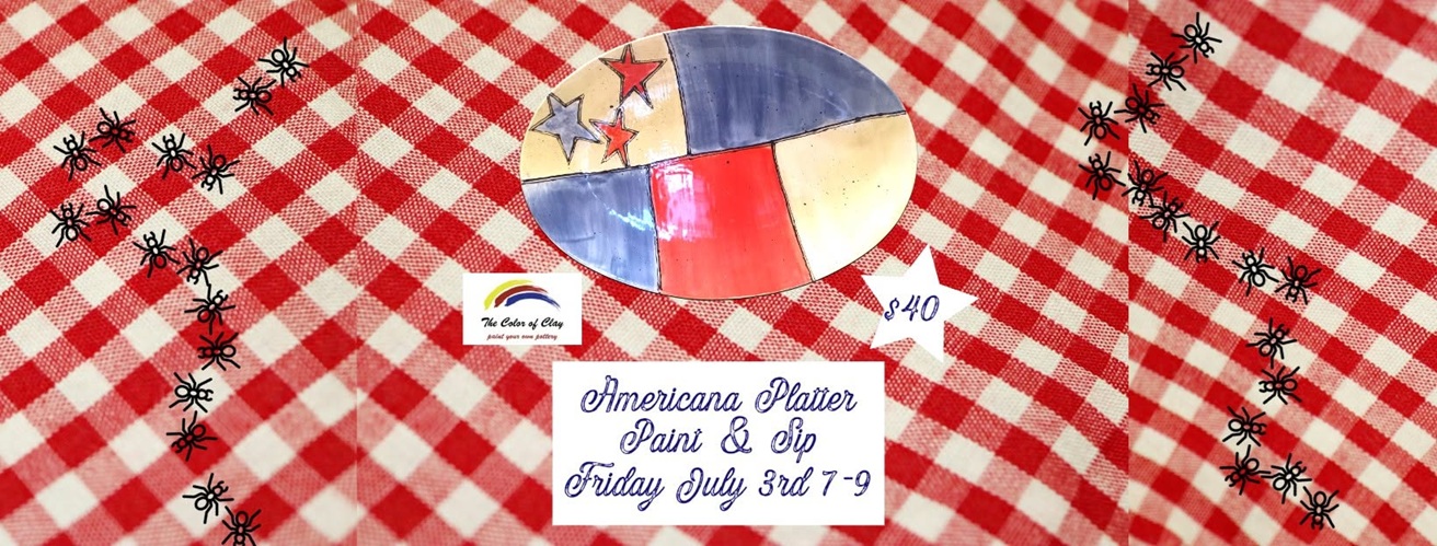 Americana Platter Paint & Sip at The Color of Clay