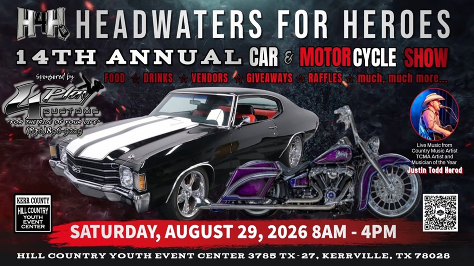 14th Annual Headwaters for Heroes Car & Bike Show at Hill Country Youth Event Center