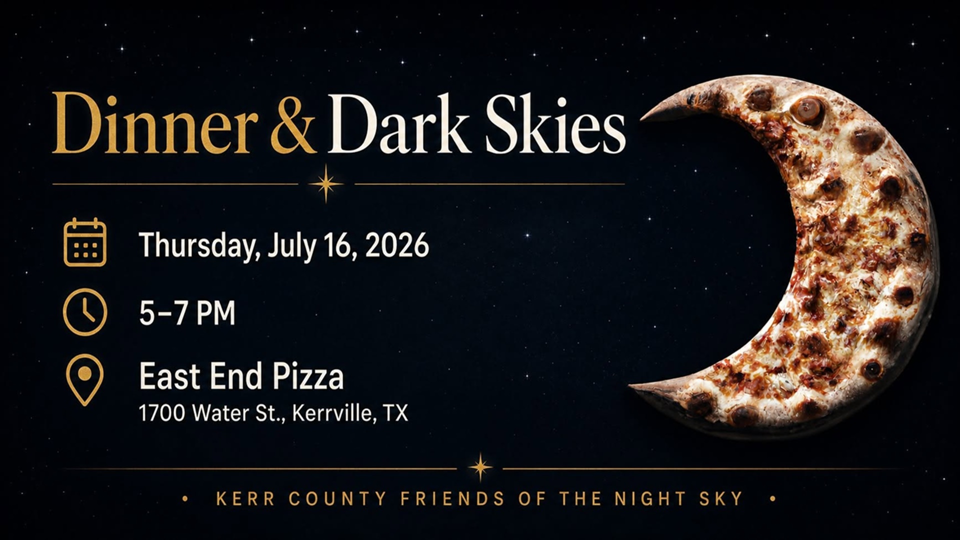Dinner & Dark Skies at East End Pizza Co.