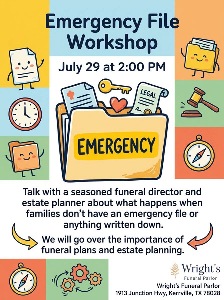 Emergency File Workshop at Wright's Funeral Parlor
