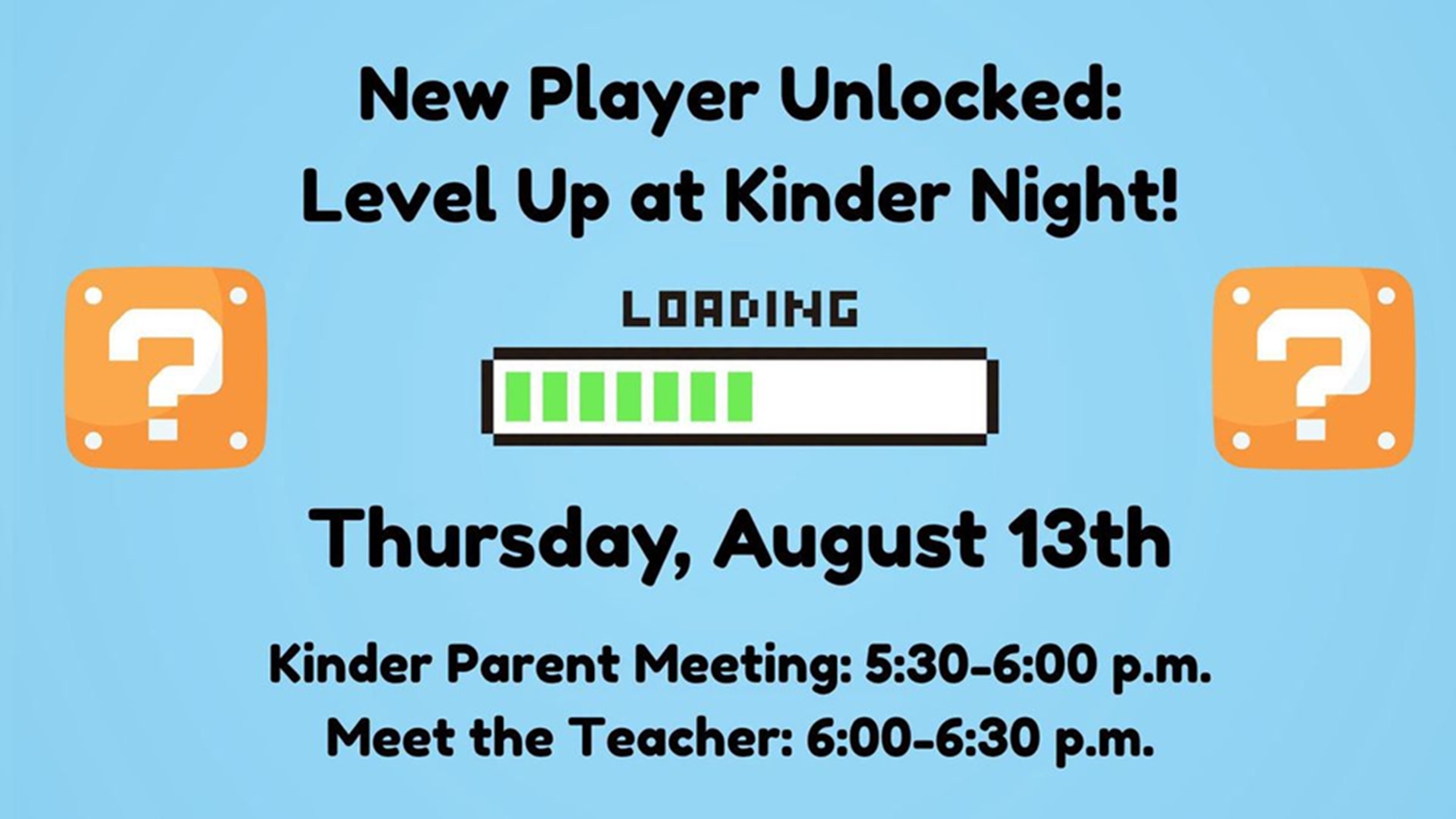 Kinder Parent Meeting and Meet the Teacher at Tom Daniels Elementary