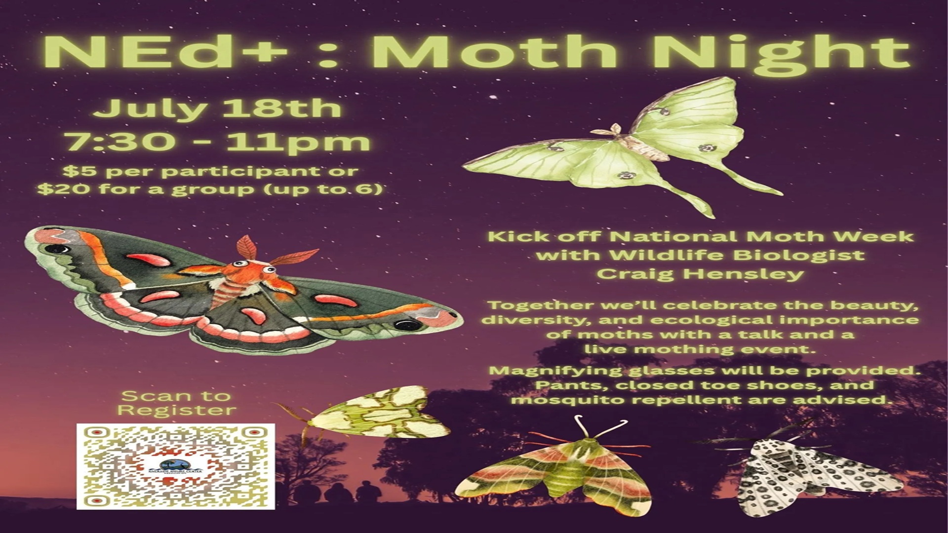 NEd+: Moth Night at Riverside Nature Center Association