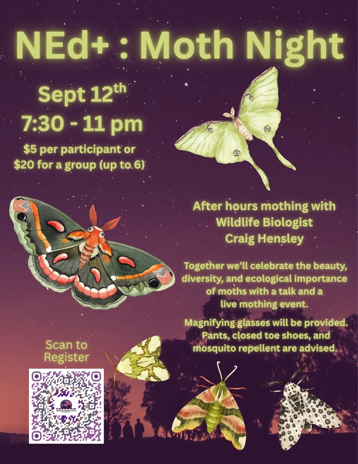 NEd+: Moth Night at Riverside Nature Center