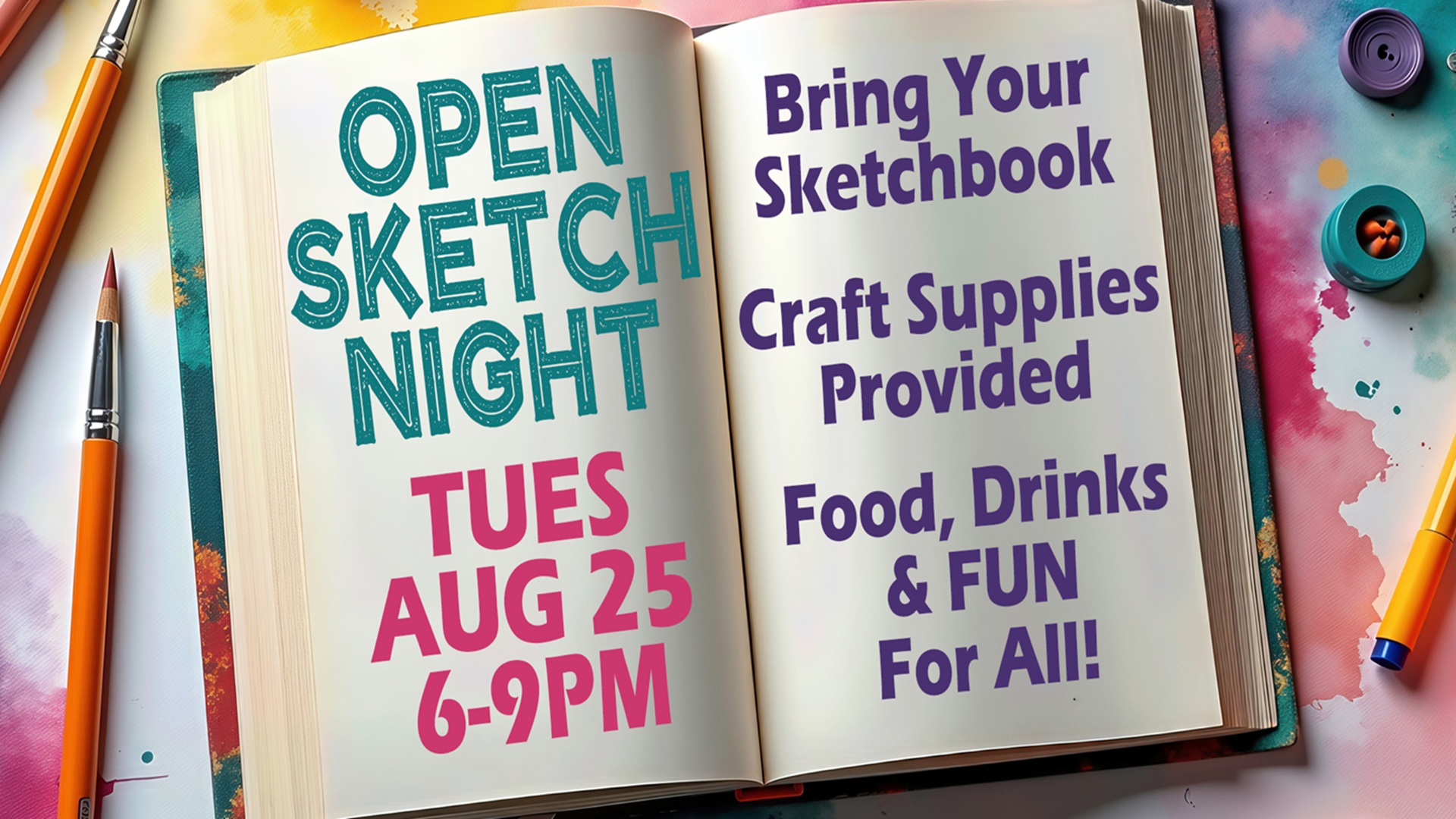 Open Sketch Night Art Social at Gravity Check Saloon and Arena
