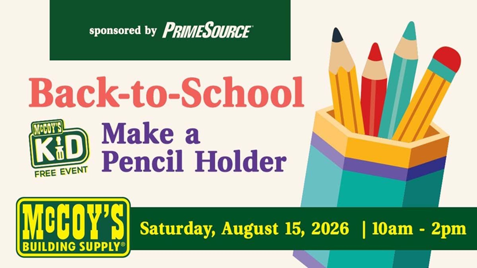 Pencil Holder Making at McCoy's Building Supply