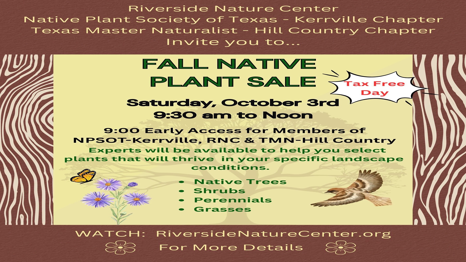 Fall Native Plant Sale at Riverside Nature Center