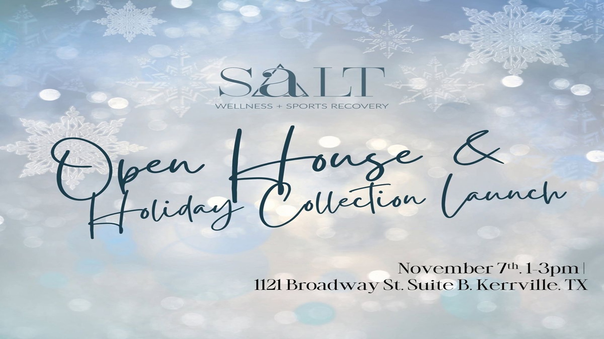 Open House and Holiday Collection Launch at SALT Wellness and Sports Recovery